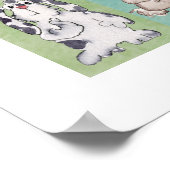 10 lapins arc-en-ciel Poster personnalisé (Coin)