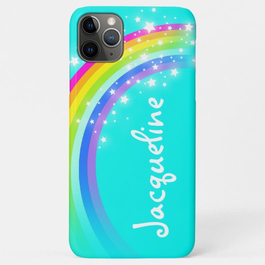 10 letters: regenboogaqua iphone case (Achterkant)