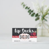 $10 Lip Bucks Kortingskaartje (Staand voorkant)