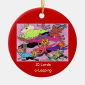 10 Lords a Leaping Keramisch Ornament (Voorkant)