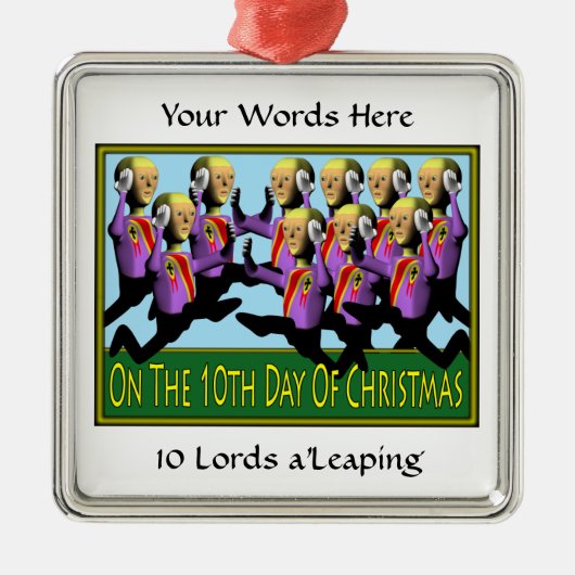 10 Lords Leaping Metalen Ornament (Voorkant)