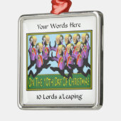 10 Lords Leaping Metalen Ornament (Links)