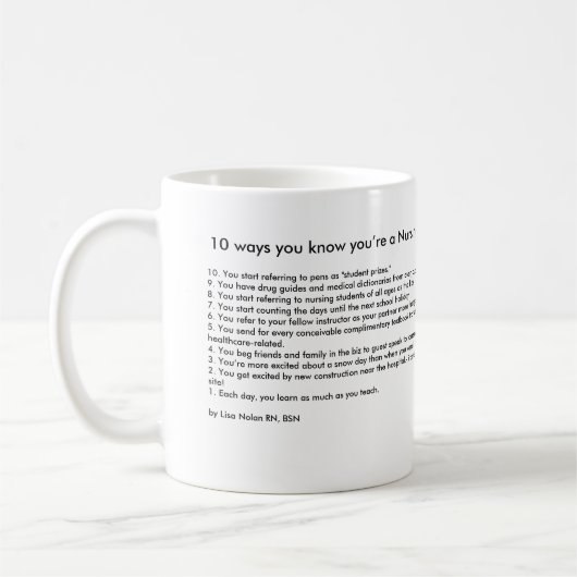 10 manieren u weet u een verpleegkundige instructe koffiemok (Links)