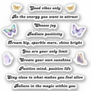 10 motivatie inspirerend positieve quotes sticker