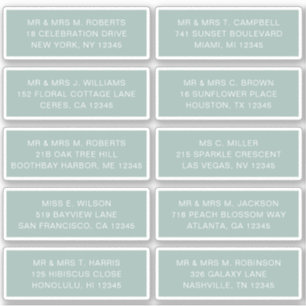 10 Naam individuele gast Adres Partij Wedding Sti Sticker