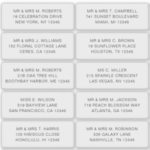 10 Naam persoonlijke gast Adres Weddenschap partij Sticker