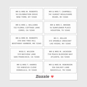 10 Naam persoonlijke gast Adres Weddenschap partij Sticker