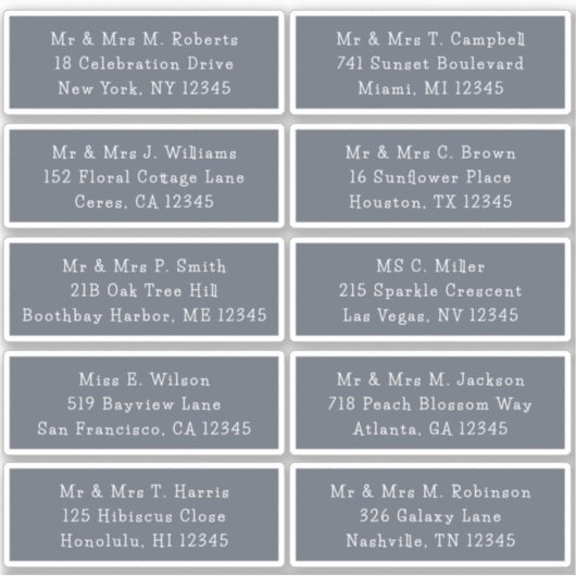 10 Naam persoonlijke gast Adres Weddenschap partij Sticker (Voorkant)