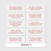 10 Naam persoonlijke gast Adres Weddenschap partij Sticker (Vel)