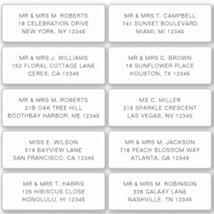 10 Naam persoonlijke gast Adres Weddenschap partij Sticker