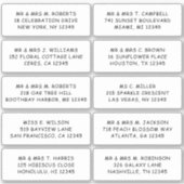 10 Naam persoonlijke gast Adres Weddenschap partij Sticker (Voorkant)