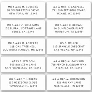 10 Naam persoonlijke gast Adres Weddenschap partij Sticker