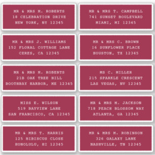 10 Naam persoonlijke gast Adres Weddenschap partij Sticker