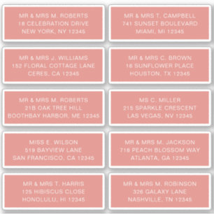 10 Naam persoonlijke gast Adres Weddenschap partij Sticker