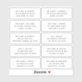 10 Naam persoonlijke gast Adres Weddenschap partij Sticker (Vel)