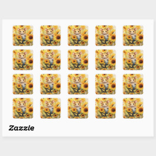 10 of 17 Zonnebloementuin Miceville Vierkante Sticker