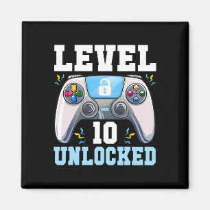 10 Ontgrendeld Videospel 10e Verjaardag Gamer Jong Magneet
