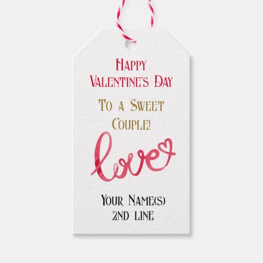 10 Paar Happy Valentine's Day Naam Gift Labels Cadeaulabel (Voorkant)