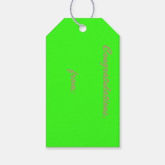 10-Pack van Custom Neon Green Gift Labels Cadeaulabel (Voorkant)