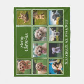10 Pet Foto's Vrolijk Kerstfeest | Green Fleece Deken (Voorkant)