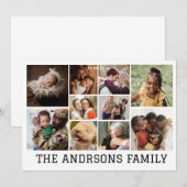 10 photo collage famille carte de vacances | Invit (Devant / Derrière)