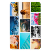 10 Photo Fridge Magnet Modèle Collage blanc (Vertical)