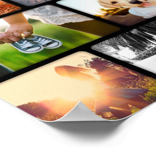 10 Photo Poster Collage Sjabloon Black Lijst (Hoek)