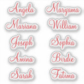 10 prénoms personnalisés | Stickers calligraphie (Devant)