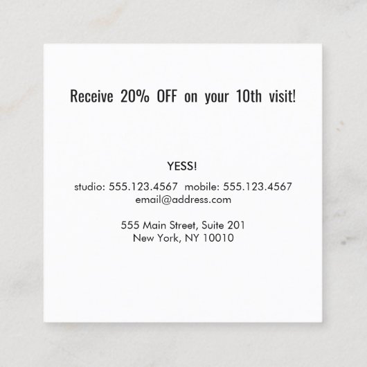 10 Punch Star Customer Loyalty Kaart (Achterkant)