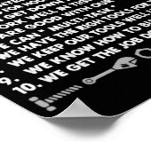 10 Reason to be a Mechanic Poster (Hoek)