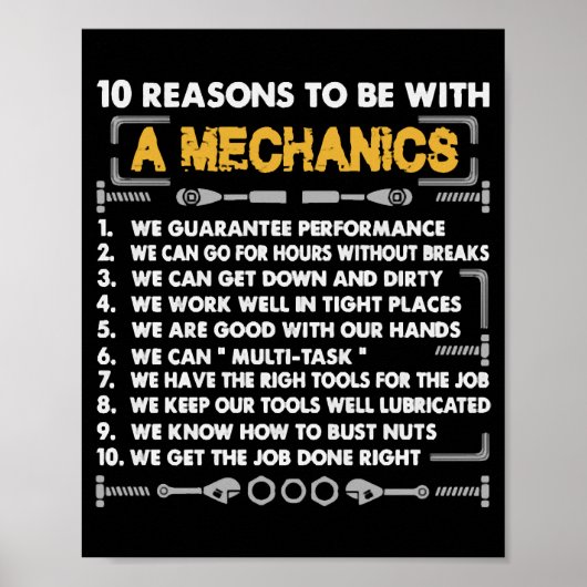 10 Reason to be a Mechanic Poster (Voorkant)