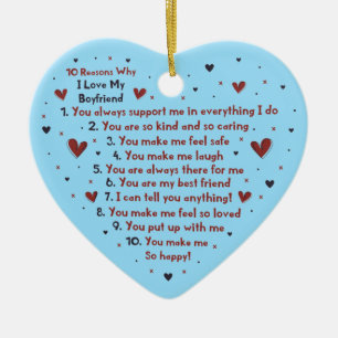 10 REDENEN WAAROM IK VAN JE GIFT HEART STICKER hou Keramisch Ornament