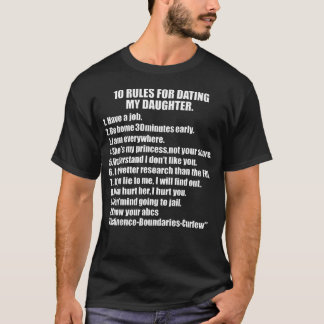 10 regels voor het daten met mijn dochter Overbezo T-shirt