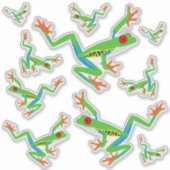 10 Rode Ogen Boom Kikker Decal Sticker (Voorkant)