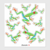 10 Rode Ogen Boom Kikker Decal Sticker (Vel)