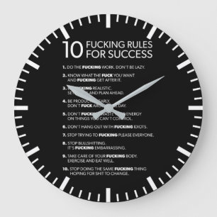 10 Rules For Success - Motivational Grote Klok