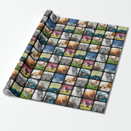 10 Square Photo Grid Sjabloon Rond zwart Lijst Cadeaupapier