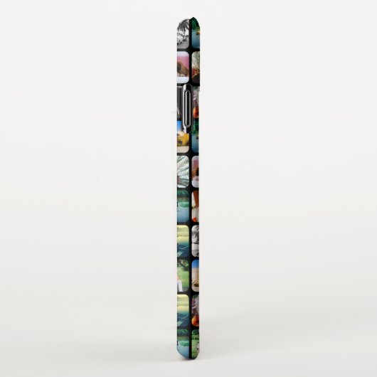 10 Square Photo Grid Sjabloon Rond zwart Lijst iPhone Hoesje (Rechterkant)