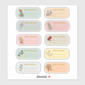 10 st Bloemen & Goud Kerstcadeau Label Sticker (Vel)