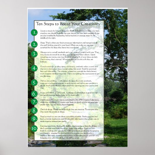10 stappen om uw creativiteit te verhogen poster (Voorkant)
