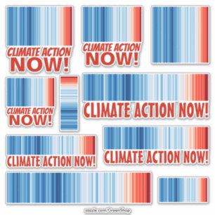 10 Stickers Climate Action Now! Wereldwijde opwarm