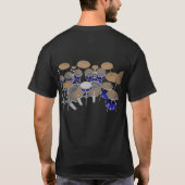 10-stuks trommelkit: Blauwe gradiënt: Black T-Shir T-shirt (Achterkant)