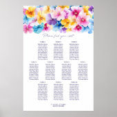 10 Tabel Kleurrijke Bloemen Trouwstoel Grafiek Poster (Voorkant)