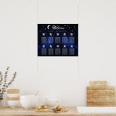 10 Tabelsterren Sky Celestial Wedding Seating Char Poster (Keuken)