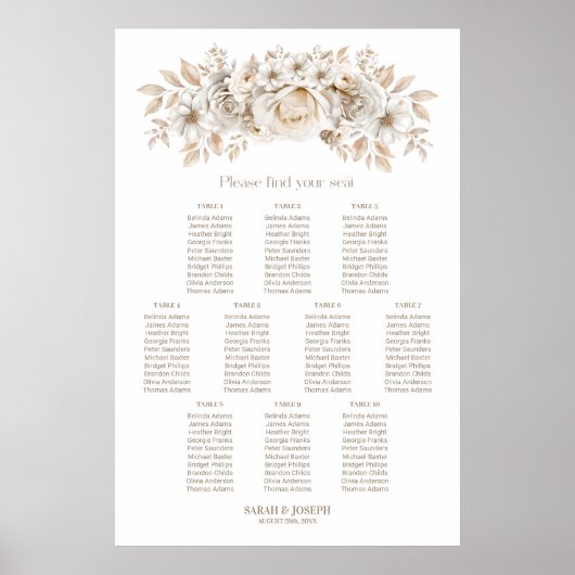 10 Tableau Blanc Mariage floral (Devant)