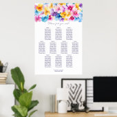 10 Tableau Colorful Floral Mariage Seating Chart (Bureau à domicile)