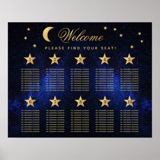 10 Tableau Mariage céleste Bleu Or Plat (Devant)