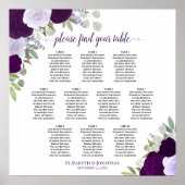 10 Tableau Rose violet Chic Mariage Tableau de siè (Devant)