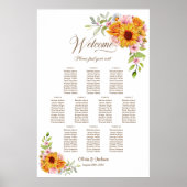 10 Tableau Tableau de sièges Mariages floraux rose (Devant)