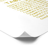 10 Tables Mariage Tableau de siège Gold Calligraph (Coin)